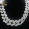 25 mm moissanite diamanten hiphop witgouden Cubaanse ketting voor heren