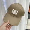 Gorra de béisbol de diseñador Sombrero para hombre y mujer Sombrero para el sol bordado Diseño informal de moda Sombrero negro Lavado con bordado de 9 colores Protección solar