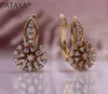 Pataya White Snowflake Natural Zircon Dangle Earring Luxury Fashion Jewelry 585 Rose Gold Wedding Engagement 2106247811987