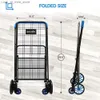 Shopping Carts SereneLife Supermarket Cart Double Basket W/360 Rolling Swinging Wheels Foldable Design Q240228