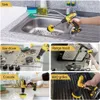 10st/set borrush Borste Attachment Set Power Scrubber Wash Cleaning Borstes Tool Kit med förlängning för rena bilhjuldäckglasfönster