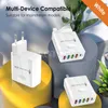 Adattatore da parete multiporta 4USB+PD Caricatore per telefono portatile 3.1A EU/US/UK Adattato per Samsung Iphone Xiaomi