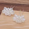 Hair Clips 10 Pieces/Lot 72mm Metal Flower Forks Hairpin Bride Headwear Diy Accessories For Women