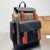 Neuer, hochwertiger Designer-Rucksack für Herren und Damen, modischer Rucksack, Büchertasche, klassische alte Blumen, Kordelzug-Clip zum Öffnen und Schließen, Schulranzen-Rucksack aus Jacquard-Leder