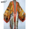 Spiegel Middle East Sunmer Winyi Frauen Strickjacke Mantel Lose Long Dress Tail Party Boho Maxi afrikanische Weihnachtsfledermaus -Schläfe Seidengewand