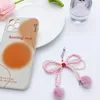 Porte-clés doux nœud papillon en peluche boule pendentif à breloque chaîne sangles de téléphone poche porte-clés sangle suspendue décoration pour clés sac sac à main