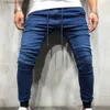 Erkek pantolon erkek pantolon denim jogger pantolon sonbahar erkek kalem kot pantolon katı renk erkekler ince moda kot pantolon erkek rahat pantolonlar t240227