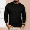 T-shirts pour hommes Hommes Automne Hiver Top T-shirt Col rond Manches longues Couleur unie Slim Fit Pull Waffle Texture Doux Chaud Casual Bottoming