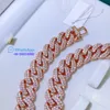 Passera diamanttestare Miami Men Rose Gold Plated Iced Out Moissanitediamond Cuban Link Chain Hip Hop smycken halsband