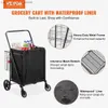 Shopping Carts Folding shopping cart with detachable waterproof lining 330LBS large capacity market shopping cart Q240227