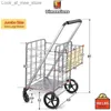 Carrelli della spesa Carrello della spesa Wellmax carrello della spesa in metallo per la spesa carrello pieghevole per riporre comodamente e supporto fino a 160 libbre Q240227