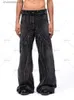 Herren Jeans Y2K Punk Hip Hop Jeans Lose gewaschene Kleidung Männer Bodenwischhose Männer Frauen 2023 Streetwear Küste Arbeitskleidung Ripped Style T240227