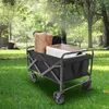 Shopping Carts Foldable outdoor handcart with adjustable handle beach cart rubber wheels noiseless shopping canvas sturdy shopping cart Q240227