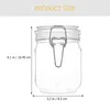 Förvaringsflaskor 2 st lufttätt honungsburk transparenta små syltkaviarburkar med lock glas