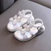 Sneakers Buty dla dziewcząt Sandały 2022 Nowe letnie dzieci księżniczki Dziewczyny Dzieci dzieci miękki dolny moda moda bowknot mieszkania słodkie wszystkie dopasowanie