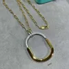 TiffanyJewelry Tiffanybrelete Heart Gold Gold Ожерелье дизайнерские украшения роскошные ювелирные украшения для женщины красочное ожерелье для половины алмаза New Lockv Gold Elecloplated