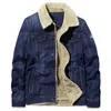 Herenjassen Winter Dikker Warm Denim Jasje Bont Dikke Fleece Casual Jeansjas Cowboy Parka Grote Maat 6XL Man