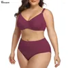 BRAS مجموعات Beauwear 80D-120F للسيدات بالإضافة إلى الحجم الملابس الداخلية المثيرة ملابس داخلية سهلة Ultrathin غير المبطنة الكأس الكأس الكاملة واللباس الداخلي