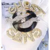 Kundenspezifisches Design in Buchstabenform Silber mit Moissanit-Diamant-Mode-Anhänger-Charms für Hip-Hop-Schmuck