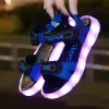 2024 Outdoor Summer New Boys Girls Sandals Breathable Nonslip LED Color Lights Baby Children Colorful Glowing Shoes Toddler slippers Best quality