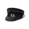 Simples Strass RB Chapéu Mulheres Homens Street Fashion Style Newsboy Chapéus Boinas Pretas Flat Top Caps249o