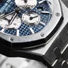 Minimalistisch tactisch polshorloge AP Watch Steel King 26331 Meest stijlvolle blauw gezicht automatisch mechanisch horloge Heren wijzerplaat 41 mm complete set