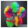 Giocattolo di decompressione Sile Koosh Ball Sensoriale Fidget Toys Gomma elastica Pom Palline di pasta Arcobaleno Dna Relief Popper Autismo Adhd Pinna attiva Dhe8T