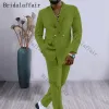 Suits Bridalaffair Cross Lapel Design Men Suit Orange 2 Pieces Male Jacket Pants Custom Fashion Groom Wedding Suit Tuxedo Blazer set