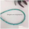 Colliers de perles Colliers de perles turquoise 2 mm M optimisé pierre naturelle bijoux de mode cadeau pour hommes femmes perles collier Bracelets Dhnzz
