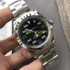 New Air King 41mm 116900-71200ブラックダイヤルアジアン2813自動メンズウォッチサファイアステンレススチールブレスレットgents timezone253g