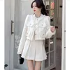 Sukienki robocze Gagarich Koreańska moda Mała pachnąca różowa zestaw 2024 Spring francuska celebrytka cienki płaszcz plisowany kombinezon 2 -częściowy odzież