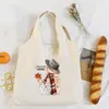 Einkaufstaschen Hello Fall Girls Print Shouder Bag Kürbis Thanksgiving Halloween Canvas Tote Ästhetik Herbst Festliches Geschenk für Sie