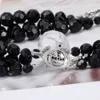 Desginer Viviane Weswoods smycken Western Empress Dowager Three Layer Black Agate Large Saturn Pearl Necklace Female Nana samma stil Three Ring Black Pearl