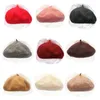 Berets Sweet Mesh Veil Elegant Women Lady French Solid Color Beanie Hat