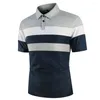 Herenpolo's Eenvoud Patroon Gedrukt Zomer Button Down Kraag Poloshirt Casual Tops Oversized Korte Mouw Trend Herenkleding