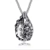 Wolf Tide Jewelry Half Buddha And Devil Necklace One Thought Pendant Personality Good Evil Titanium Steel Men's Necklaces Gemstone Hip Hop Jewelry Wholesale Bijoux