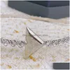 Headbands Luxury P Brand Triangle Bling Diamond Fashion France Style Letters Designer Shining Crystal Cz Zircon Summer Hair Clip Hea Dhqb8