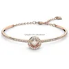 Bangle Sparking Dance Crystal Jewelry Collection Gold Tone Rose Finish Drop Delivery Jewelry Bracelets Dhedp