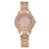 Relógios de pulso 1/2 pçs luxo mulheres diamante relógios hip hop pulseira senhoras relógio de quartzo rosa ouro feminino relógio de pulso cristal brilhante