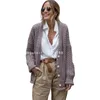 Chandails pour femmes 2024 Vintage Cardigan de couleur unie Femmes européennes et américaines Offre spéciale Chaud Cardigan en tricot en vrac Femmes