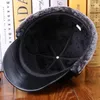 Ball Caps Men's Genuine Leather Hat Male Winter Warm Cap Adult Ear Protection Baseball Fur Lining B-0592