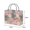 520st Cherry Blossom Clear Frosted PP Tote Bag Christmas Gift Wrapping Candy Bridesmaid Wedding Party Souvenir 240226