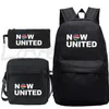 Zaino Mochila Now United Prints Set da 3 pezzi Zaino per adolescenti Bookbag Ragazze Ragazzi Borse da scuola Borsa da viaggio Zaino giornaliero207H