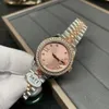 Clean Factory dameshorloge 28MMdate Just Pink Diamond Watch Hoge kwaliteit automatisch mechanisch saffierglas 904L waterdicht horloge Festival cadeau Designer horloges