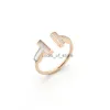 Band Rings Quality Top for Women Jewelry Double t Shell Between the Diamond Ring Couple Foreign Trade Models Set H24227