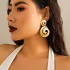 Boucles d'oreilles pendantes Salircon, esthétique exagérée, couleur or, grande goutte, mode Punk, pendentif en fil métallique, bijoux Hip Hop pour femmes