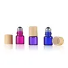 1-10 ml Walk Bead Bouteille Boule d'acier Couleur Huile essentielle Mini Parfum Portable Verre Split Vide Ambre Rouleau sur des flacons de test d'échantillon 240226