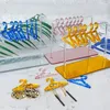 Jewelry Pouches 8Pcs Hangers Earring Display Stand Acrylic Organizer Holder Creative Coat Hanger Shape Tabletop Ear Stud Storage