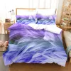 SET 3D PLUME Sängkläder Set Däcke Cover Set With Pillow Case Twin Full Queen King Bedclothes Bed Linen Sheer Curtain