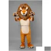 Mascotte Halloween Adt Lion Costumi Personaggio dei cartoni animati Donna Uomo Abito Carnevale Unisex Drop Delivery Apparel Dhzlg